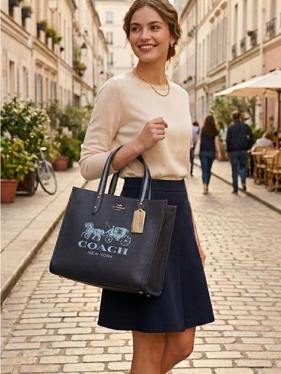 Coach Handbags - Coach Derby Navy and Light Blue Tote 
NWOT